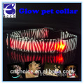 F2234 zebra decorative nylon dog harness lighting collar S/M/L size electric led pet leash